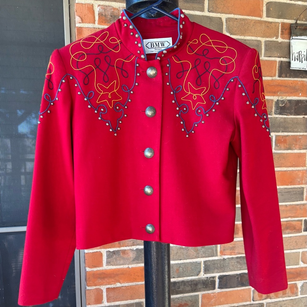 BMW vintage cropped jacket size S 100% Wool